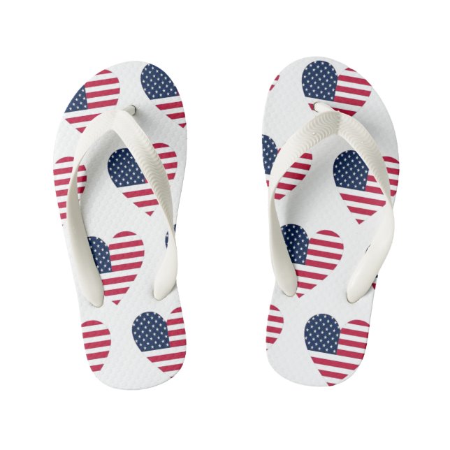 Chanclas Para Niños Jerseygirl Bandera Estadounidense Niños Flip Flops (Plantilla)