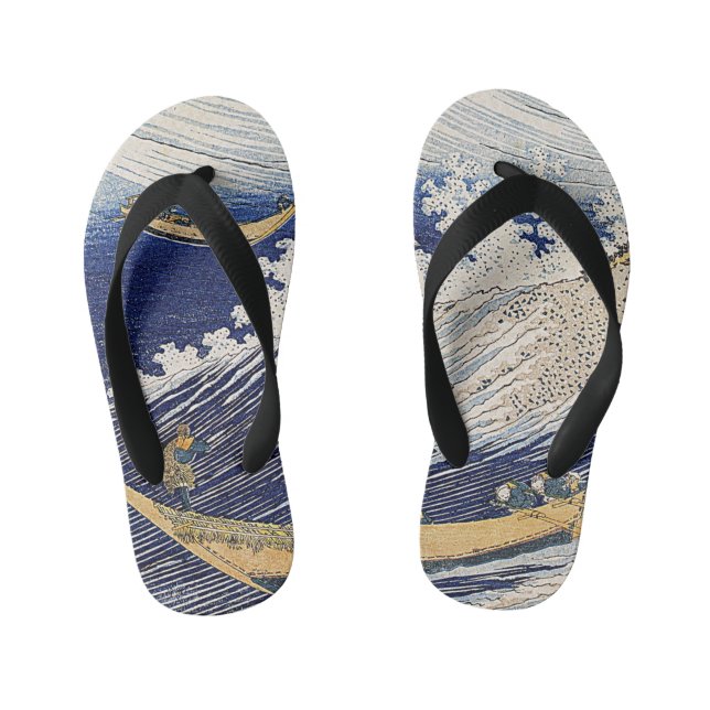 Chanclas Para Niños Katsushika Hokusai. Olas oceánicas (Plantilla)