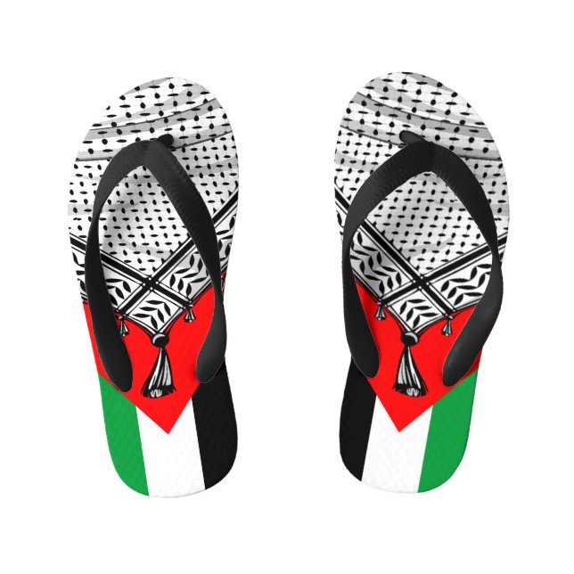 Chanclas Para Niños Keffiyeh palestino Scarf tejido tradicional (Plantilla)