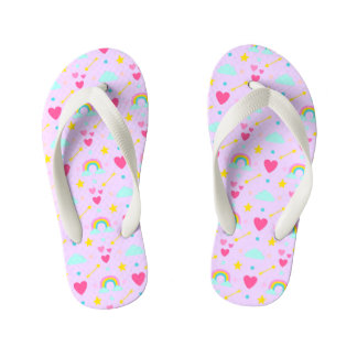 Chanclas Para Niños Kids Lavender Rainbow Flip Flops