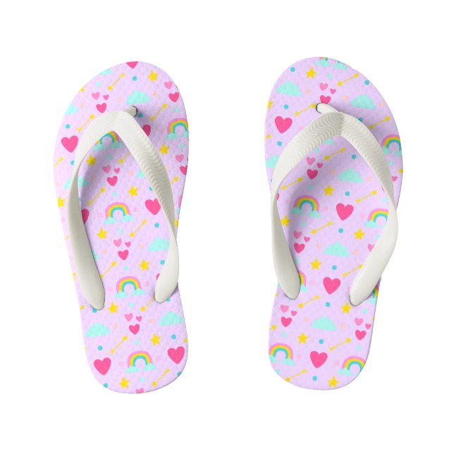 Chanclas Para Niños Kids Lavender Rainbow Flip Flops (Plantilla)