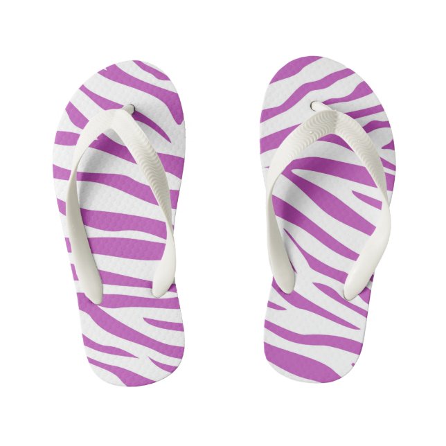 Chanclas Para Niños Kids Purple Zebra Stripe Flip Flops (Plantilla)