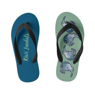 CHANCLAS PARA NIÑOS KIWI JANDALS NUEVA ZELANDIA PAUA SHELL BIRD PATTER