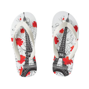 Chanclas Para Niños La torre Eiffel de París elegante y elegante silu