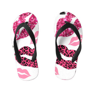 Chanclas Para Niños Labios brillantes: Patrón de moda Leopard