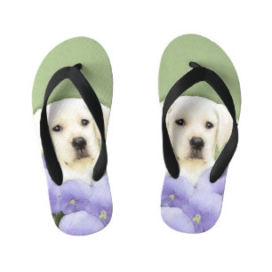 Chanclas Para Niños Labrador Recuperador Pintura de Cachorro Original 