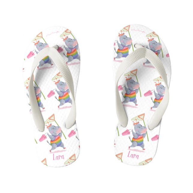 Chanclas Para Niños Lara - Hippo Arcoiris Felicidad - Los niños voltea (Plantilla)