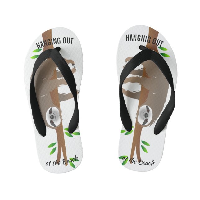 Chanclas Para Niños Lazy Sloth en la playa (Plantilla)