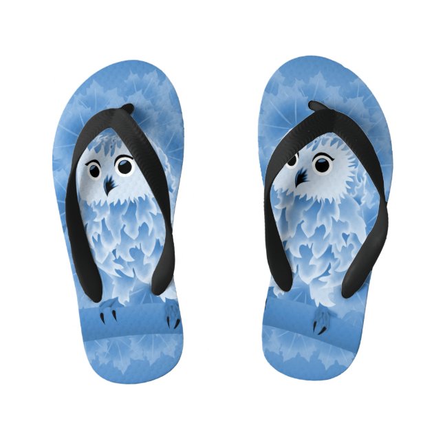 Chanclas Para Niños Lechuza Azul Cuta (Plantilla)