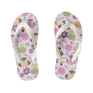 Chanclas Para Niños Lechuza Rosa. Flip Flops de niños