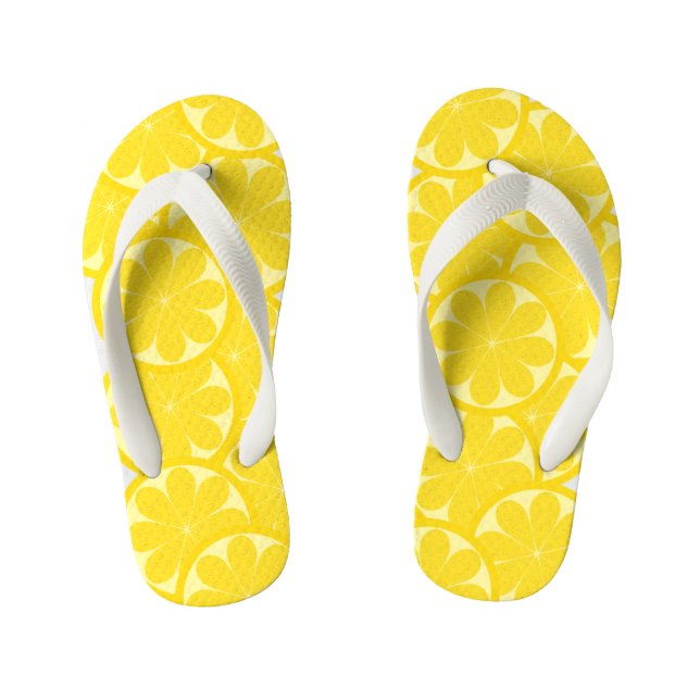 Chanclas Para Niños Lemon Citrus Slice (Plantilla)