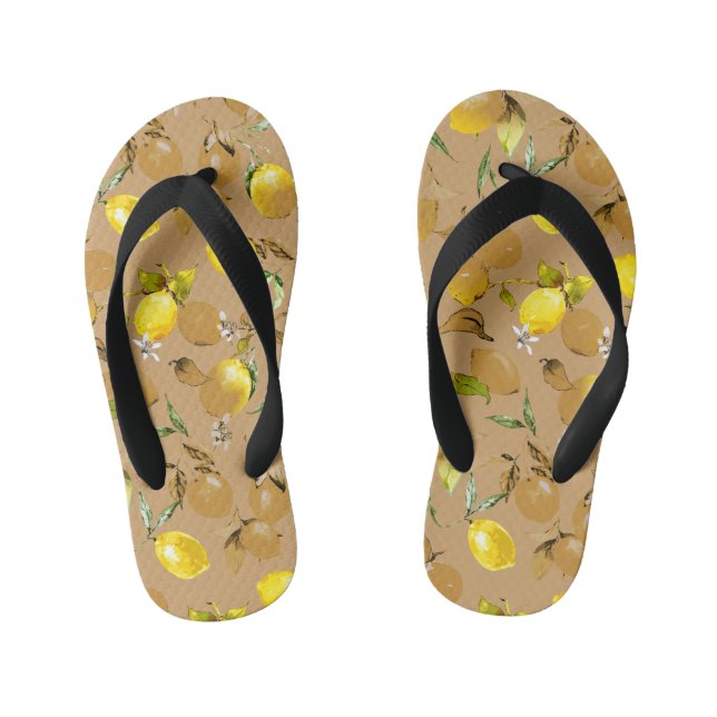 Chanclas Para Niños Lemones acuarelas 32 (Plantilla)