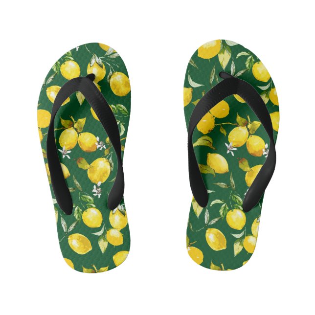Chanclas Para Niños Lemones acuarelas 9 (Plantilla)