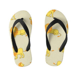 Chanclas Para Niños León dibujado a mano: patrón vintage.