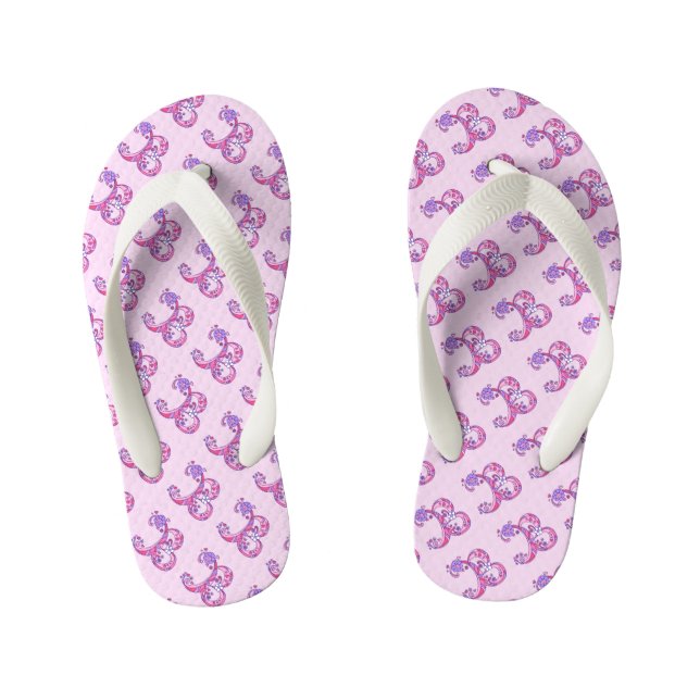 Chanclas Para Niños Letra B monoglubograma flip flop thongs (Plantilla)