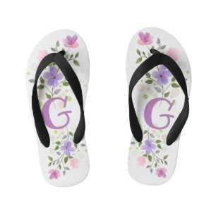 Chanclas Para Niños Letra inicial G + diseño floral