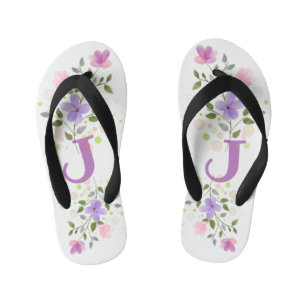 Chanclas Para Niños Letra inicial J Plus Diseño floral