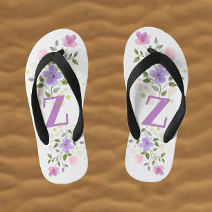 Chanclas Para Niños Letra inicial Z Plus Diseño floral