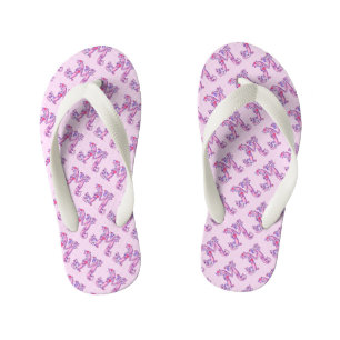 Chanclas Para Niños Letra M monograma flip flop thongs