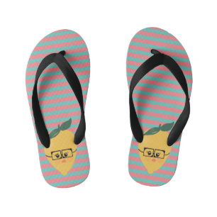 Chanclas Para Niños Limon Patrón de Rayas Divertido