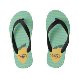 Chanclas Para Niños Limon Patrón de Rayas Divertido