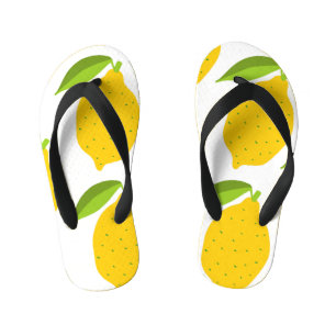 Chanclas Para Niños Limones amarillos, patrón artístico sin costura.