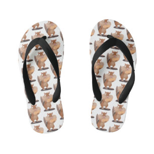 Chanclas Para Niños Lindo divertido chipmunk de mejillas grandes de di