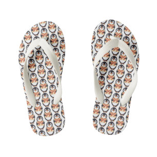 Chanclas Para Niños Lindo pingüino sosteniendo un cartel con el número