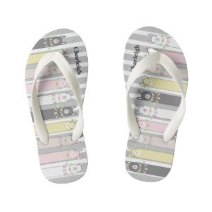 Chanclas Para Niños Llamas personalizadas de color retro