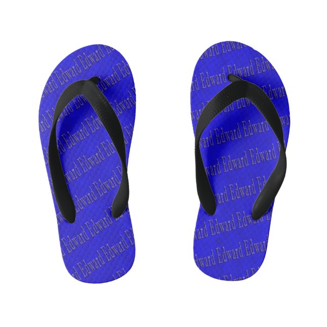 Chanclas Para Niños Logotipo del nombre Edward en mosaico azul, (Plantilla)