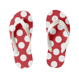Chanclas Para Niños Los niños rojos y blancos polka dot flops