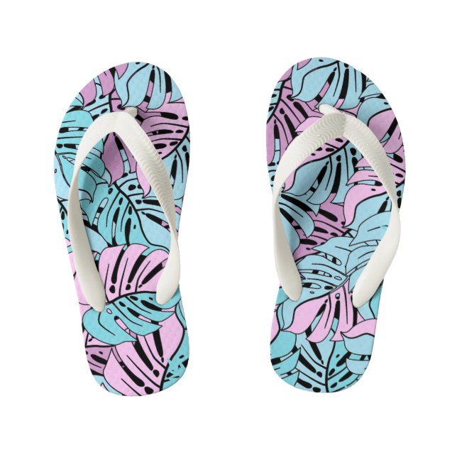 Chanclas Para Niños Los niños rompen las hojas tropicales (Plantilla)