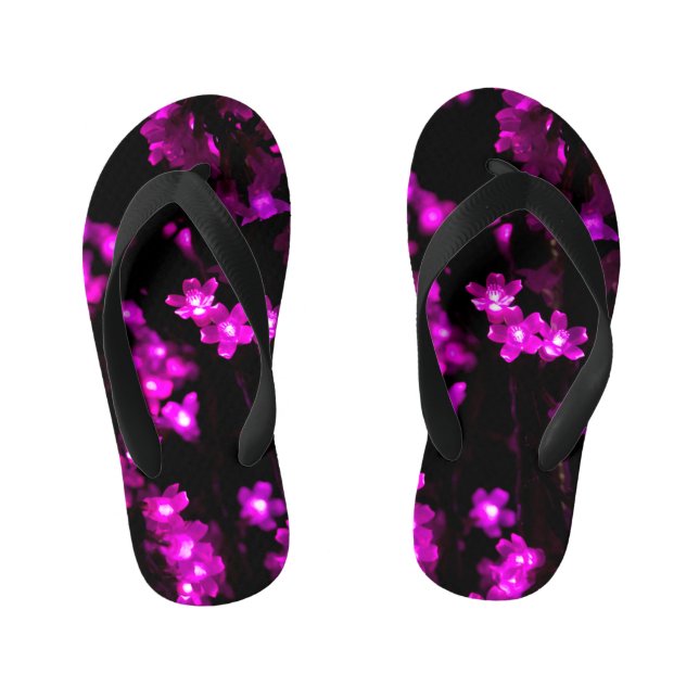 Chanclas Para Niños Luces de flores rosas brillantes (Plantilla)