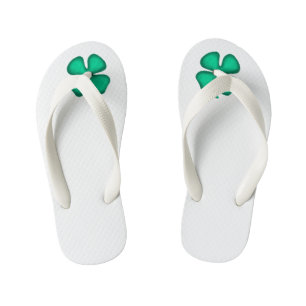 Chanclas Para Niños Lucky 4 Leaf Irish Clover blanco pequeño chirrido