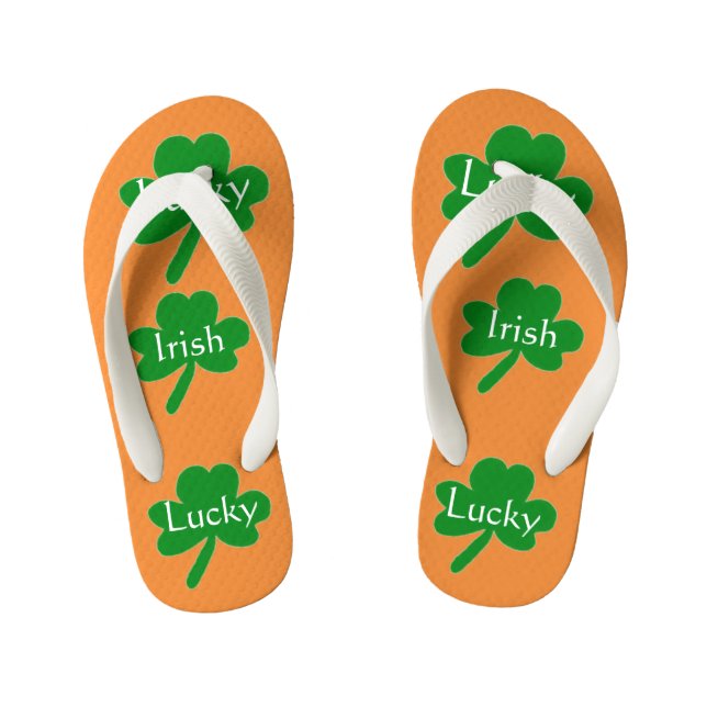 Chanclas Para Niños Lucky Irish Shamrock Flip Flops (Plantilla)