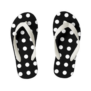 Chanclas Para Niños Lunares modernos en blanco y negro