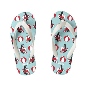 Chanclas Para Niños Luz Azul Personalizado Nombre Pinguino Mono Carica