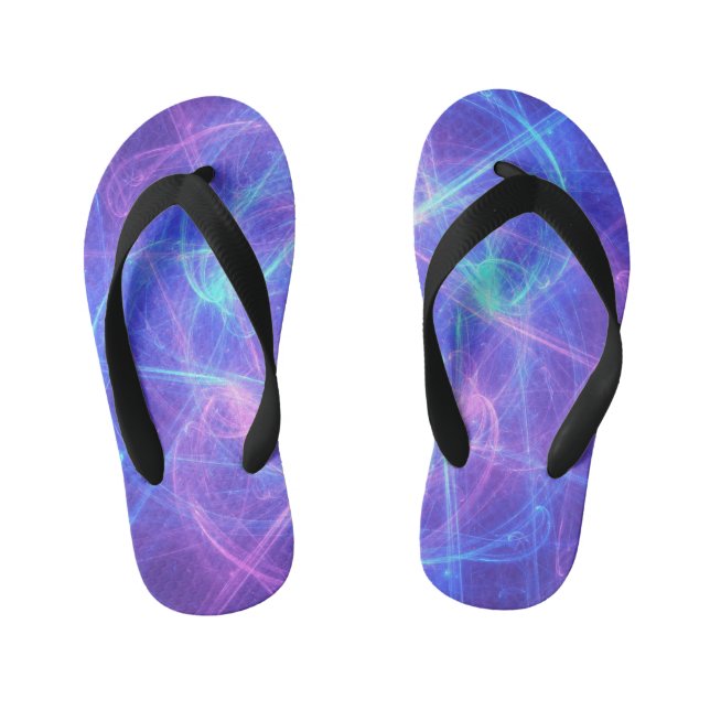 Chanclas Para Niños Magnífico Blue Pink Morple Swirtal (Plantilla)