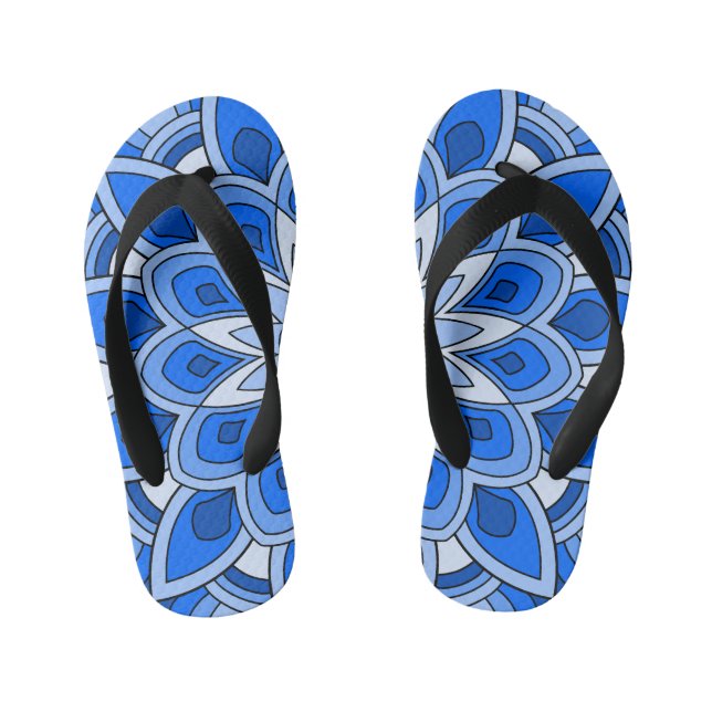 Chanclas Para Niños Mandala en azul (Plantilla)