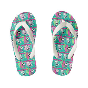 Chanclas Para Niños Maní Patrón Verde azulado Snoopy Surf