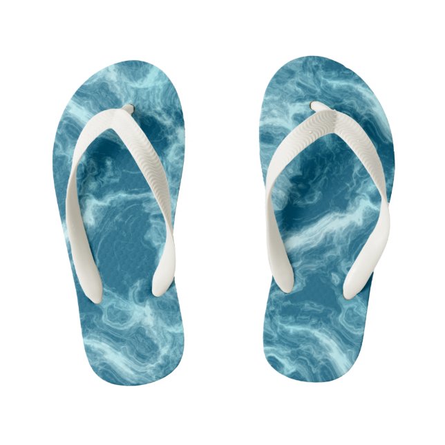 Chanclas Para Niños Marble de agua azul (Plantilla)