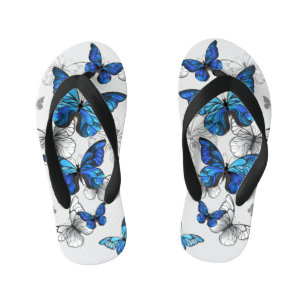 Chanclas Para Niños Mariposas Azules Voladoras Morpho