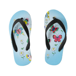 Chanclas Para Niños mariposas divertidas al fondo del cielo