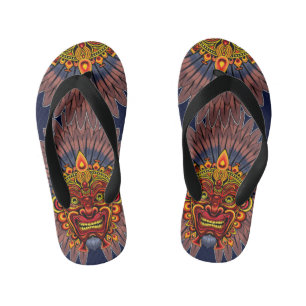 Chanclas Para Niños Máscara ritual del rey guerrero tribal