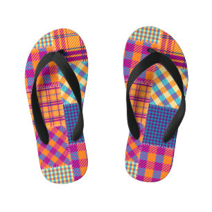 Chanclas Para Niños Matraz textil: patrón vintage sin costuras.