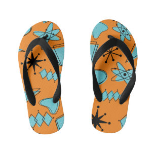 Chanclas Para Niños MCM Formas atómicas Turquesa en Naranja