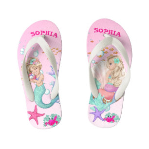 Chanclas Para Niños Mermaid Cute Pink Starfish Personal