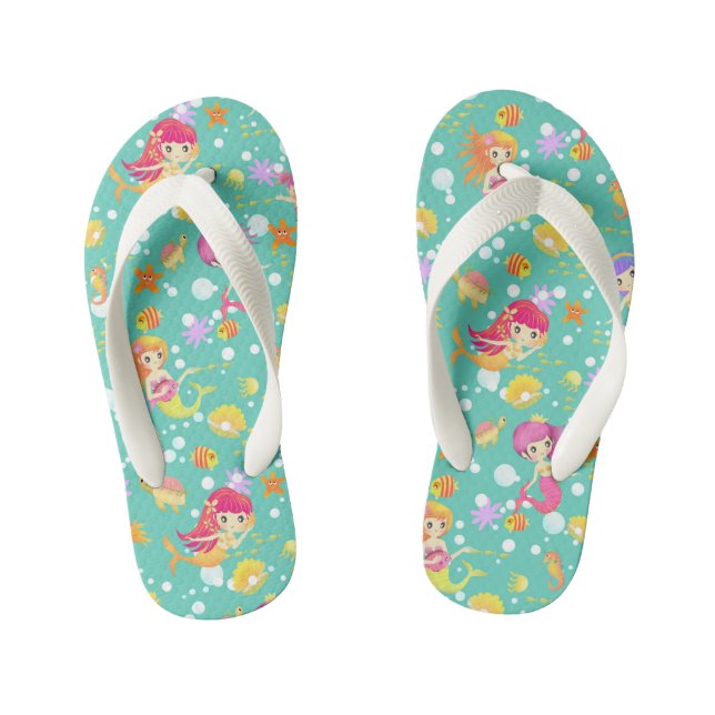Chanclas Para Niños Mermaids Verde azulado (Plantilla)