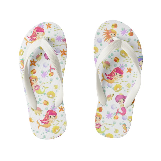 Chanclas Para Niños Mermaids White (Plantilla)
