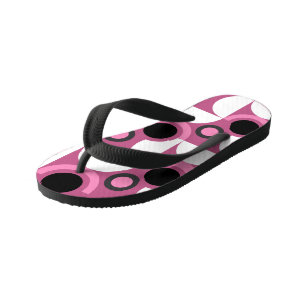 Chanclas Para Niños Moderno de mediados de siglo rosa, negro y gris   
